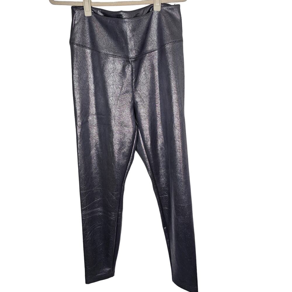 White House Black Market Runway Leggings Snake Foil Silver Size 14 Going Out